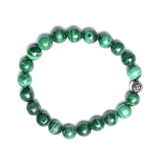 Natural Melachite Bracelet, Gemstone Bracelet 8mm Beads