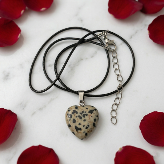 Dalmantian Jasper Heart Pendant