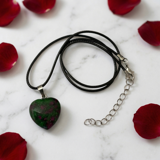 Ruby Zosite Heart Pendant