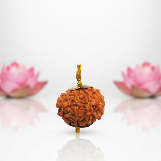 9 Mukhi Rudraksha Gold-Plated Pendant