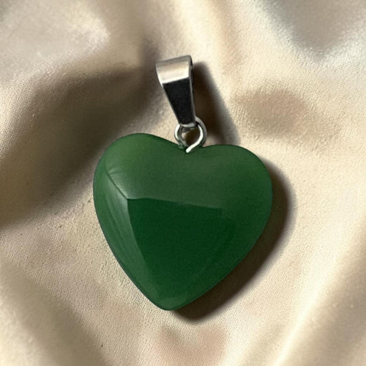 Green Jade Heart Pendant