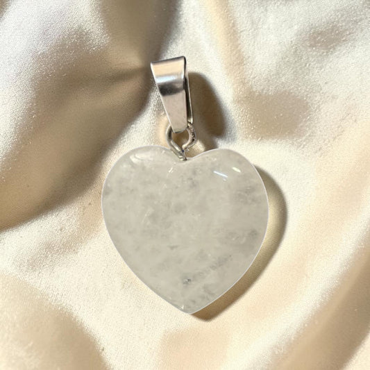 Clear Quartz Heart Pendant