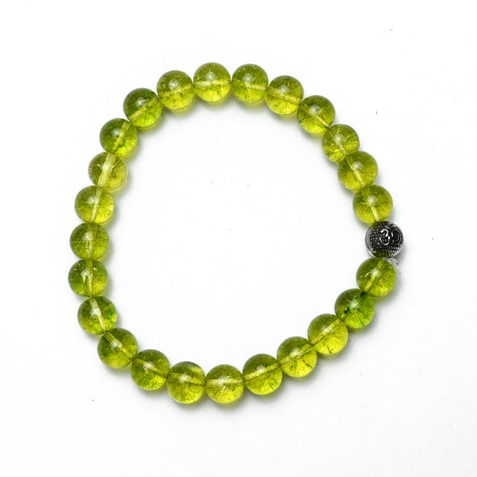 Peridot Bracelet (Heated Treated) , Gemstone Bracelet 8mm Beads