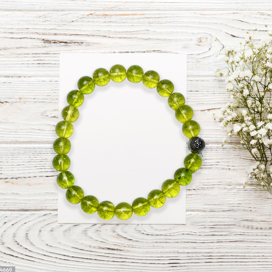 Peridot Bracelet (Heated Treated) , Gemstone Bracelet 8mm Beads