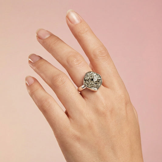 Raw Pyrite Ring