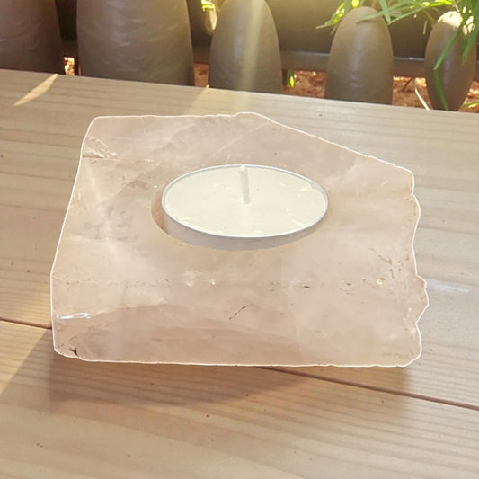 Rose Quartz Candle Holder