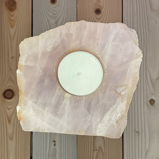 Rose Quartz Candle Holder