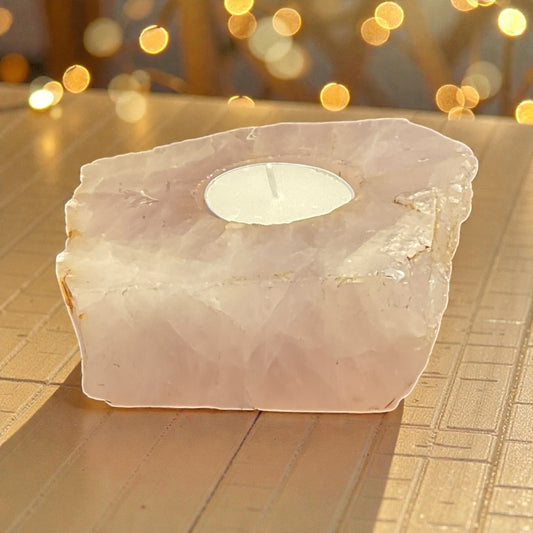 Rose Quartz Candle Holder