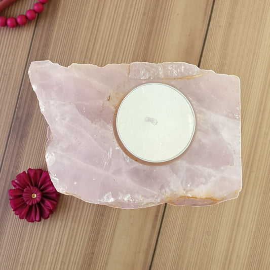 Rose Quartz Candle Holder