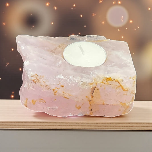 Rose Quartz Candle Holder