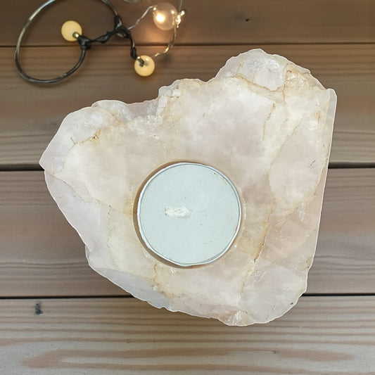 Rose Quartz Candle Holder