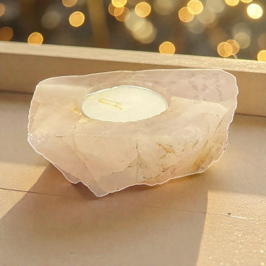 Rose Quartz Candle Holder