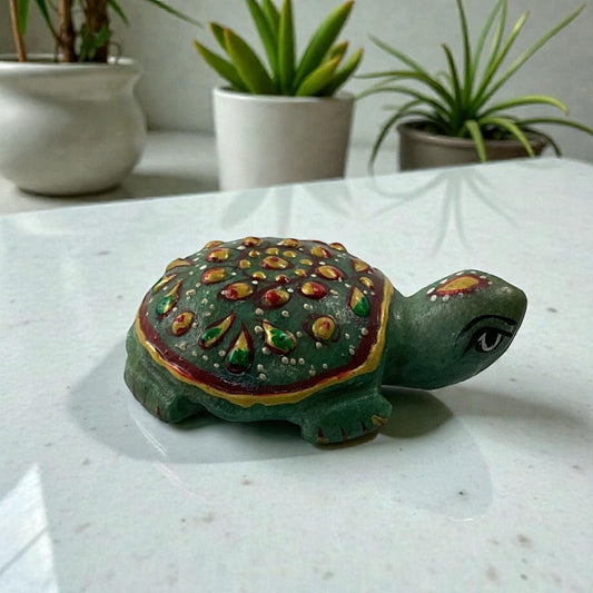 Printed Green Aventurine Turtle