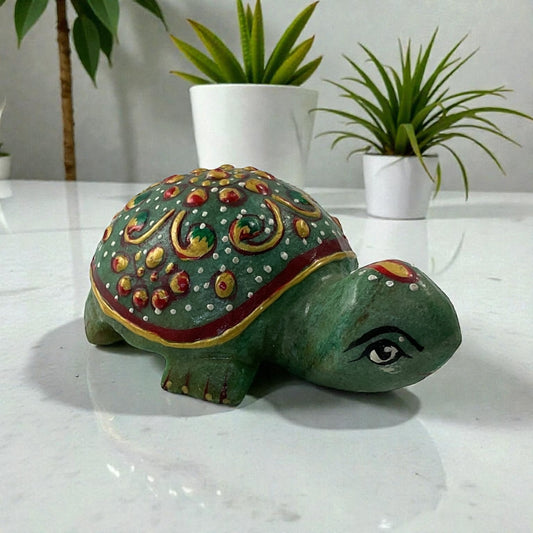 Printed Green Aventurine Turtle