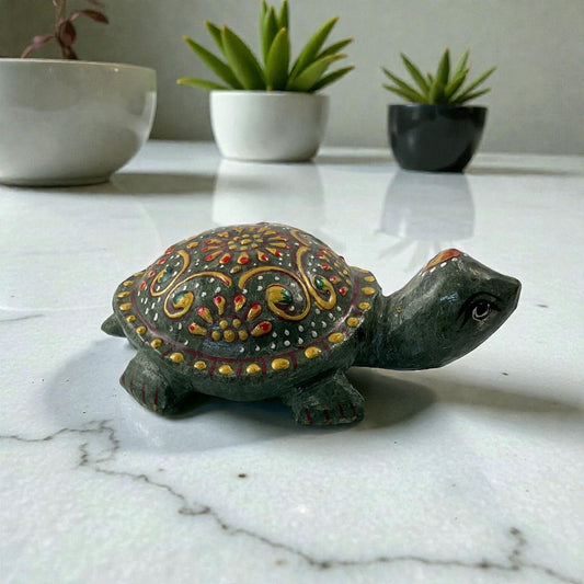 Printed Green Aventurine Turtle