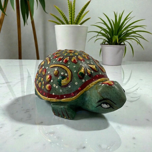 Printed Green Aventurine Turtle