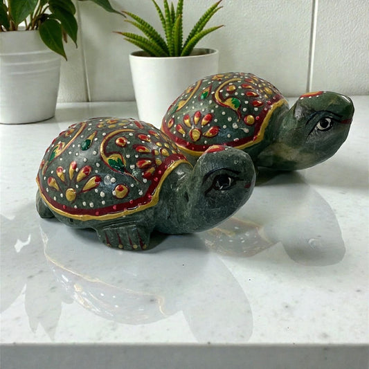 Printed Green Aventurine Turtle