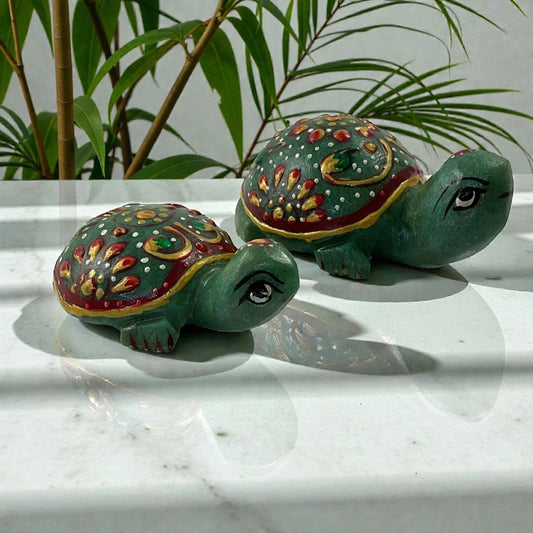 Printed Green Aventurine Turtle