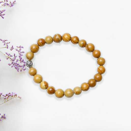 Natural Poby Jasper Bracelet, Gemstone Bracelet 8mm Beads