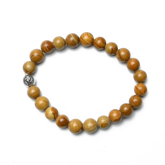 Natural Poby Jasper Bracelet, Gemstone Bracelet 8mm Beads