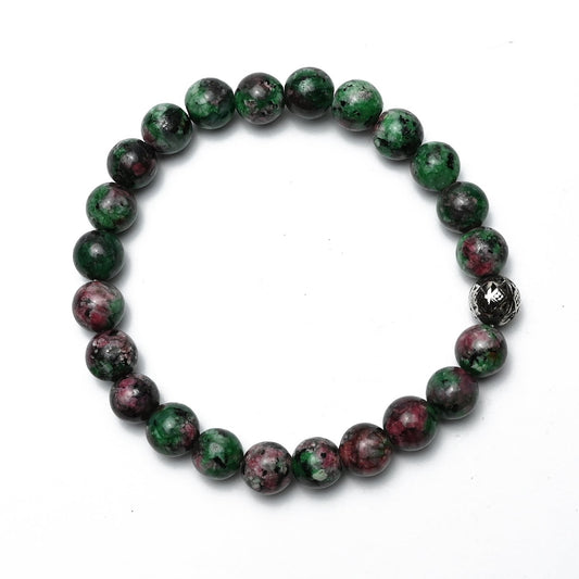 Natural Ruby Zoisite  Bracelet, Gemstone Bracelet 8mm Beads