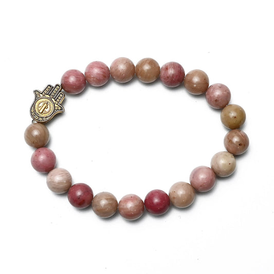 Natural Rhodochrosite  Bracelet, Gemstone Bracelet 8mm Beads