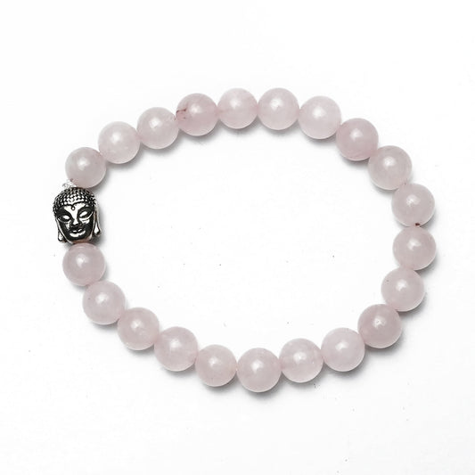 Natural Rose Quartz  Bracelet, Gemstone Bracelet 8mm Beads