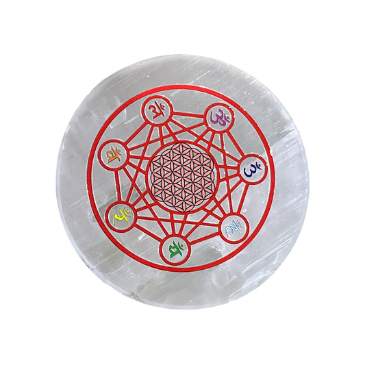 Selenite Round Charging Plate