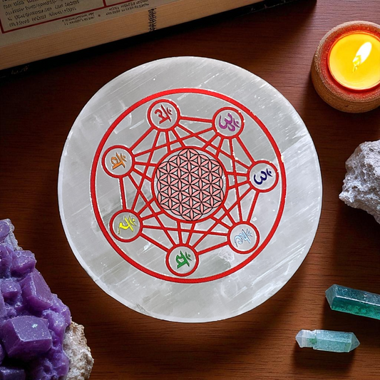 Selenite Round Charging Plate