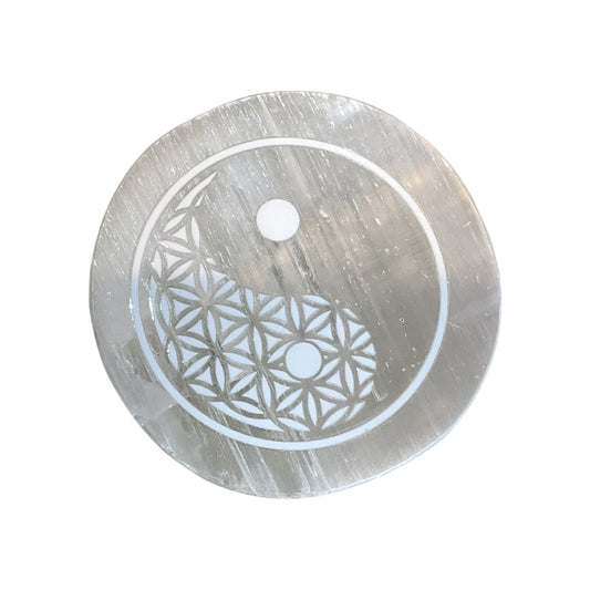 Selenite Round Charging Plate