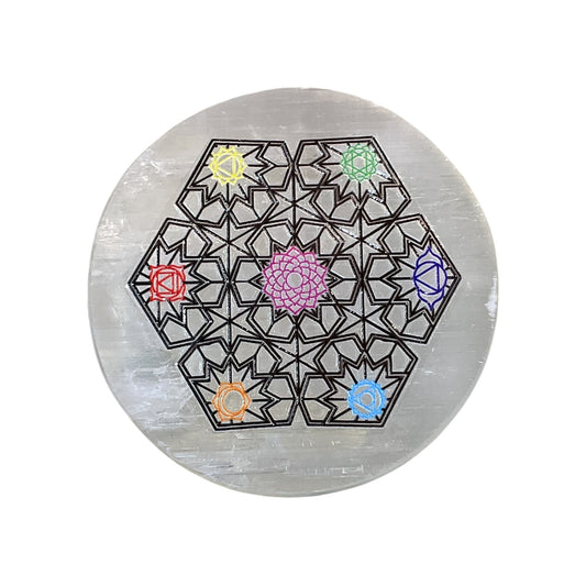 Selenite Round Charging Plate