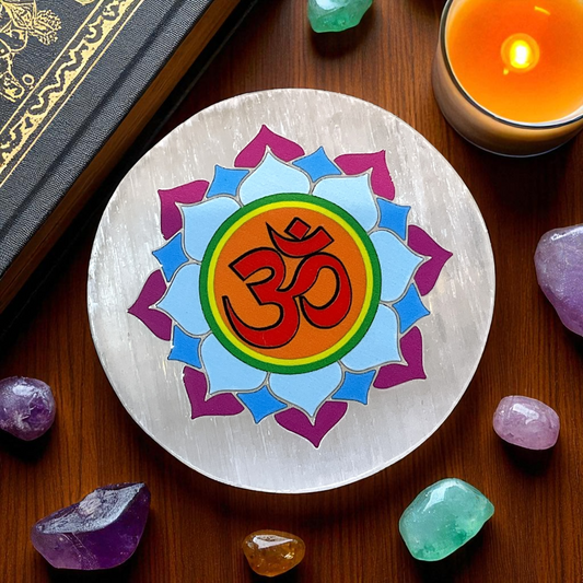 Selenite Round Charging Plate