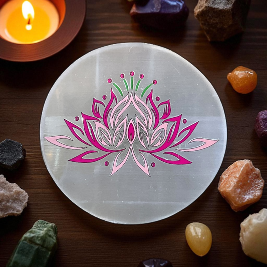 Selenite Round Charging Plate