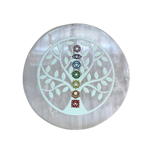 Selenite Round Charging Plate