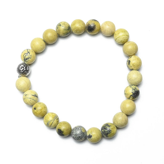 Natural Serpentine  Bracelet, Gemstone Bracelet 8mm Beads