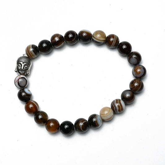 Natural Sulemani Hakik  Bracelet, Gemstone Bracelet 8mm Beads