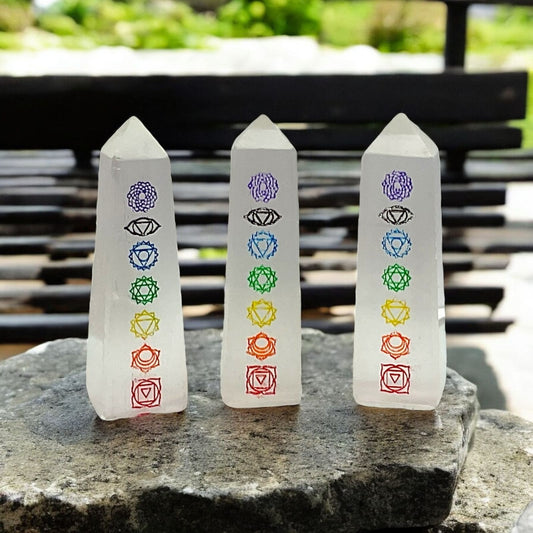 White Selenite Healing Pencil – Positive Vibes & Inner Peace