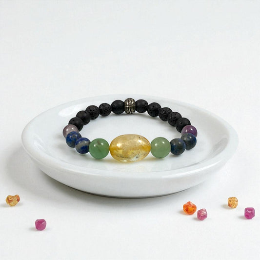 Citrine & Mixed 6 Stone Crystal Healing Bracelet