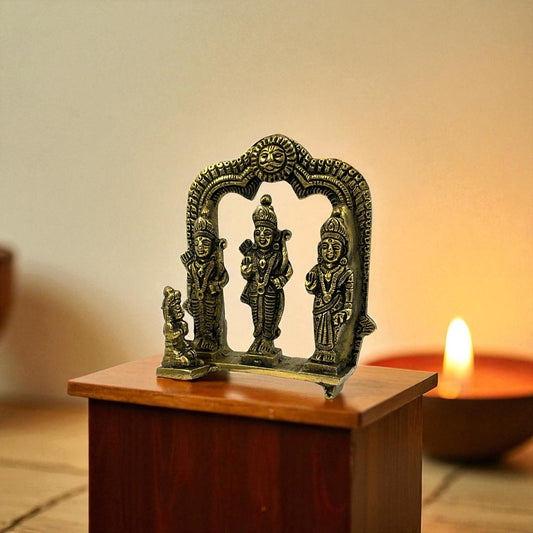 Brass Ram Darbar Idol (Ram, Sita, Lakshman & Hanuman)