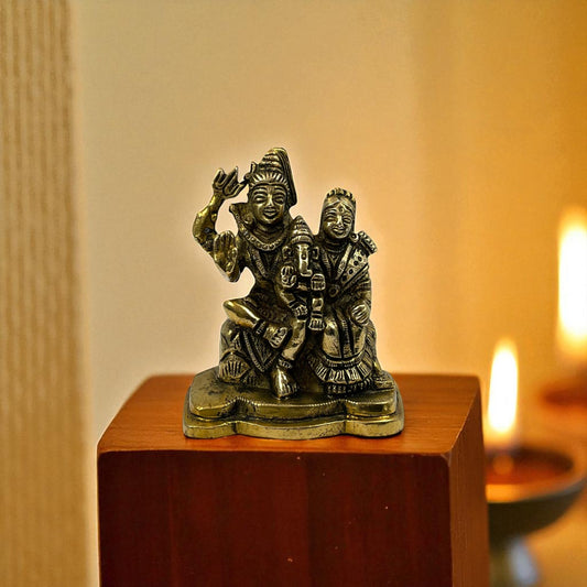 Brass shiv parivar idol (shiv, ganesh, parvati , nandi )
