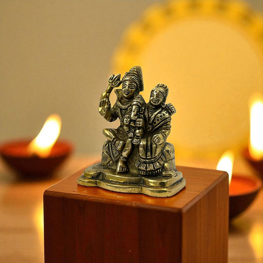 Brass shiv parivar idol (shiv, ganesh, parvati , nandi )