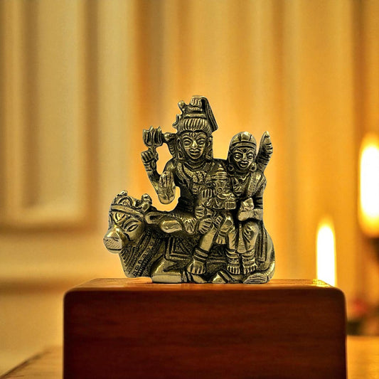 Brass shiv parivar idol (shiv, ganesh, parvati , nandi )