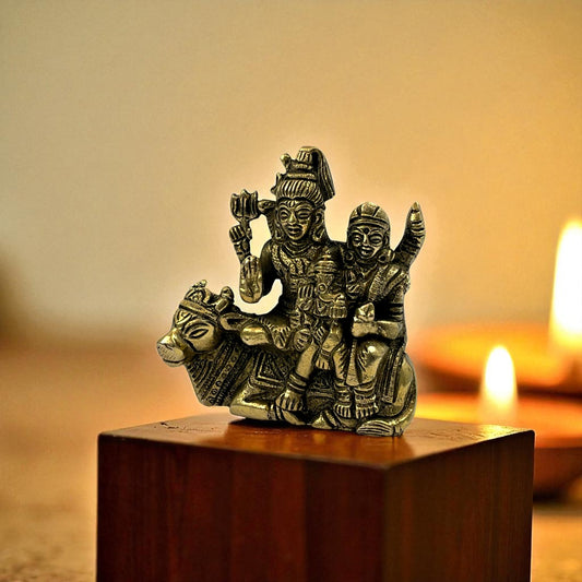 Brass shiv parivar idol (shiv, ganesh, parvati , nandi )