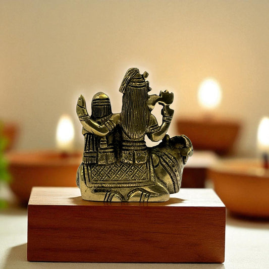 Brass shiv parivar idol (shiv, ganesh, parvati , nandi )