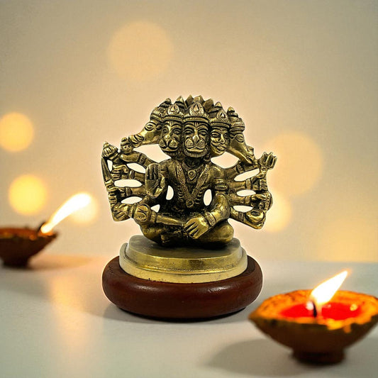 Brass 5 face hanuman ji