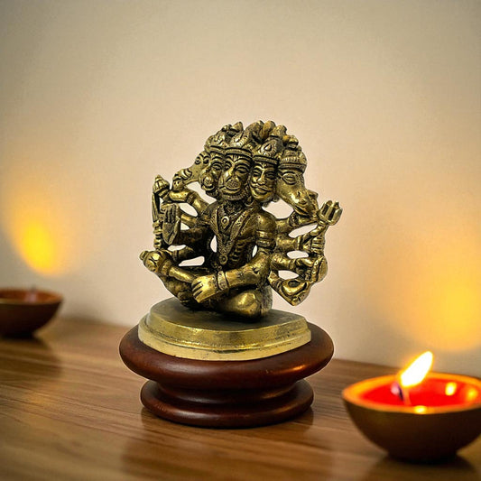 Brass 5 face hanuman ji