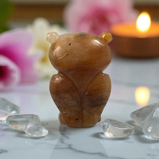 Yellow Aventurine Owl