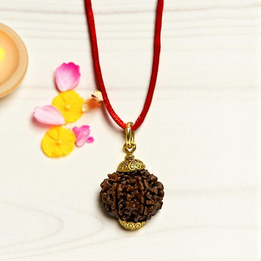 7 Mukhi Rudraksha Gold plated pendant