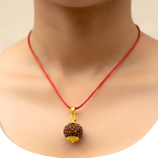 7 Mukhi Rudraksha Gold plated pendant