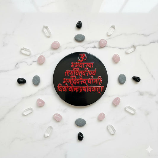 Black Agate Crystal Charging Plate